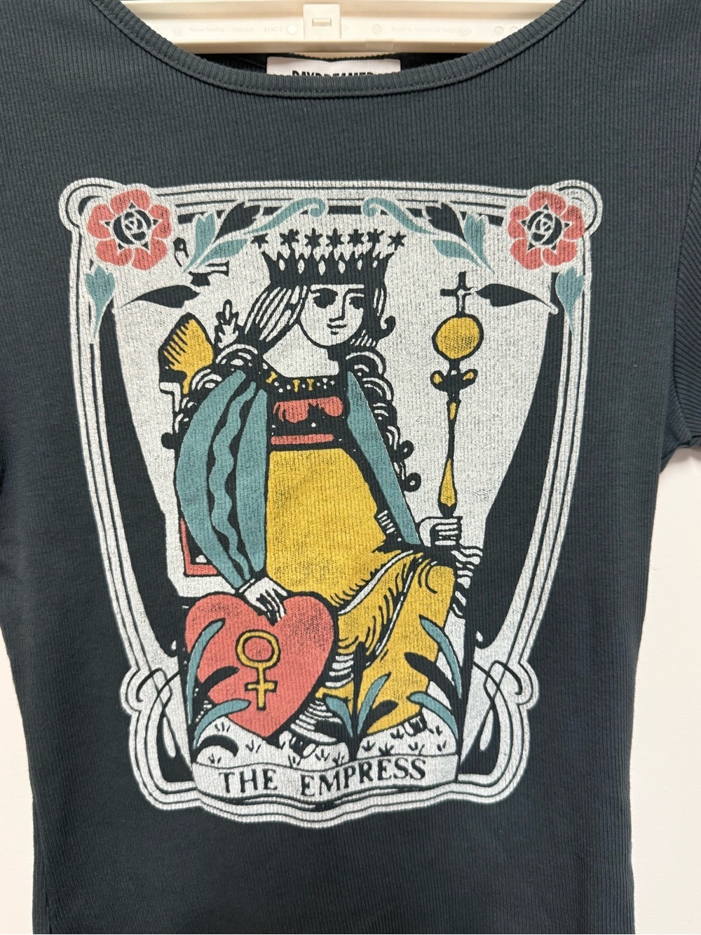 Daydreamer Free People Empress Ribbed Baby Tee Black Bohemian Indie Sleaze Large - Picture 3 of 8